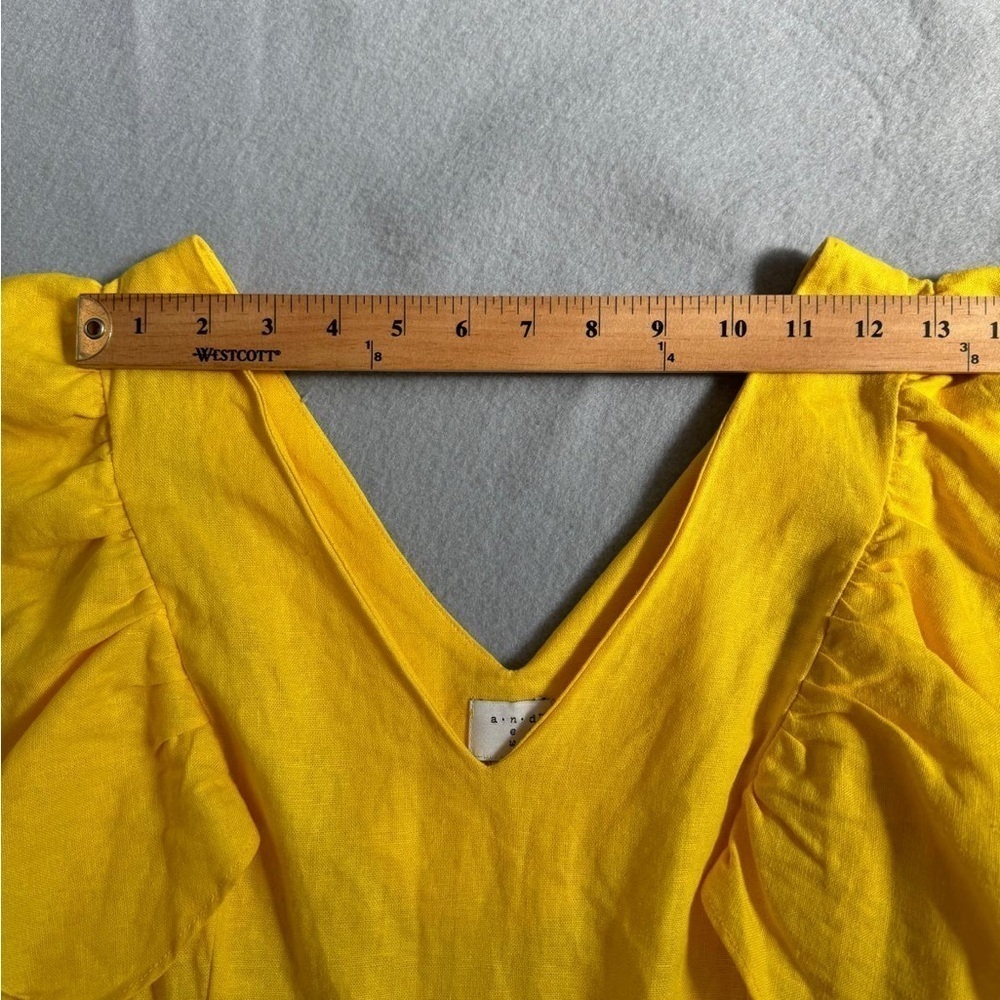 A NEW DAY Yellow Flutter Sleeve A-line Mini Dress Size 4 - Picture 2 of 10